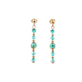 14K Gold Filled Green Crystal Bead 1.5 Inch Dangle Post Earrings