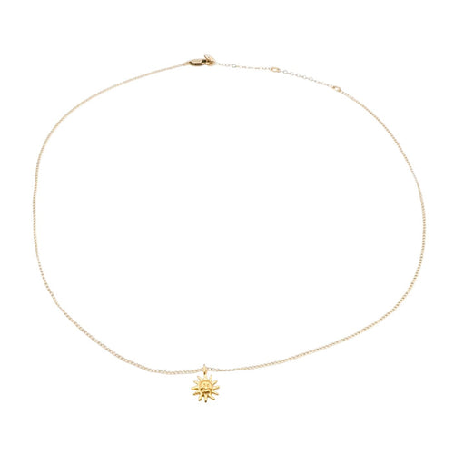 14K Gold Filled Sun Necklace 18 Inches Adjustable Length