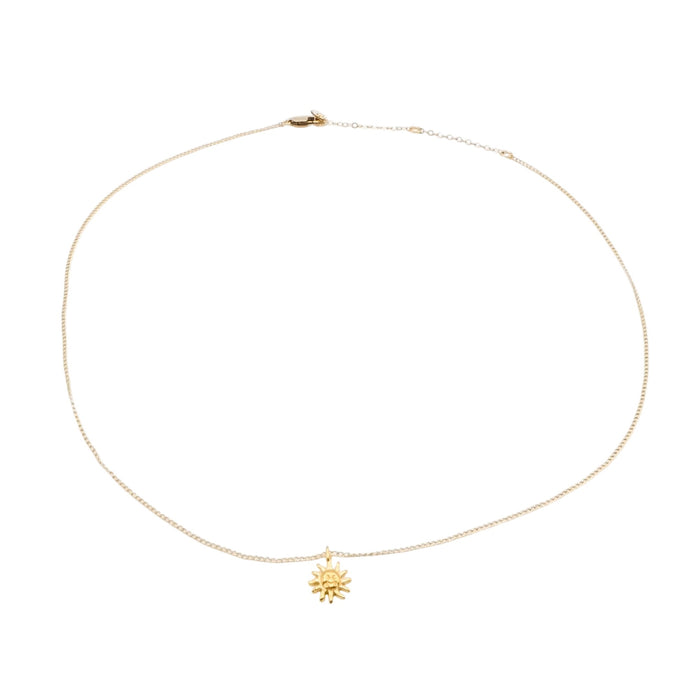 14K Gold Filled Sun Necklace 18 Inches Adjustable Length