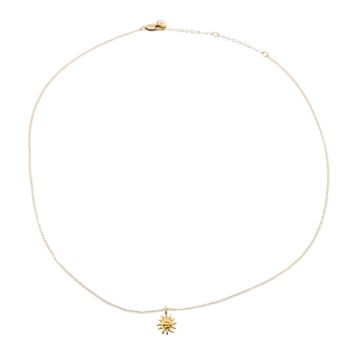 14K Gold Filled Sun Necklace 18 Inches Adjustable Length