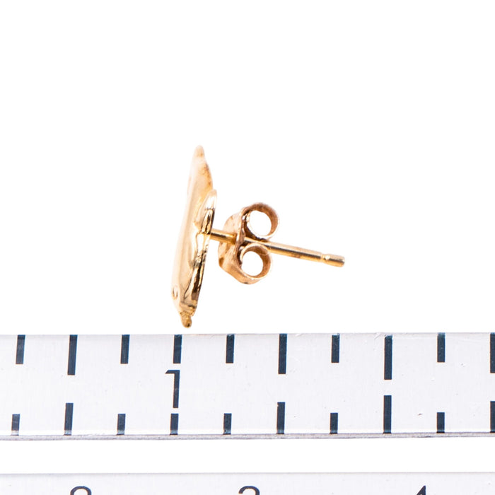 14K Yellow Gold 12mm Dolphin Single Stud Earring Ocean Nautical Jewelry