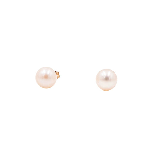 14K Yellow Gold 5.7mm Akoya Pearl Stud Earrings