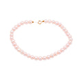 14K Yellow Gold 5mm Pink Cultured Freshwater Pearl Bracelet 7.5 Inch