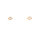 14K Yellow Gold 5mm Princess Cut Cubic Zirconia Stud Earrings