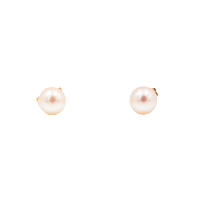 14K Yellow Gold 6mm Akoya Pearl Stud Earrings