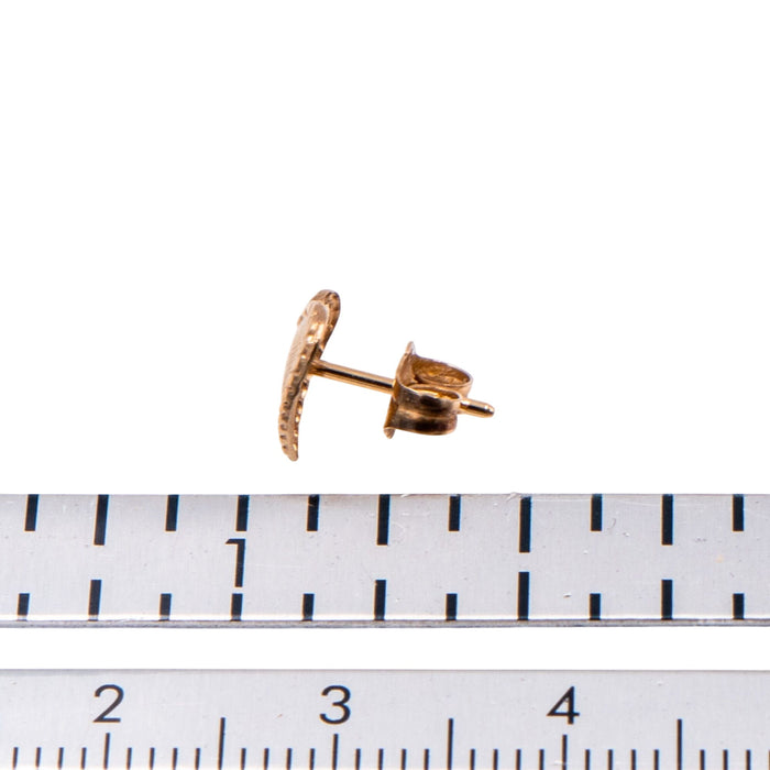 14K Yellow Gold 8mm Textured Heart Single Stud Earring Love Gift