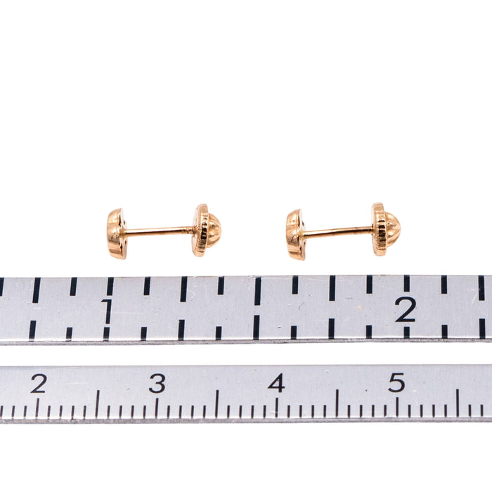 14K Yellow Gold Flower Moissanite Screw Back Stud Earrings Child Petite