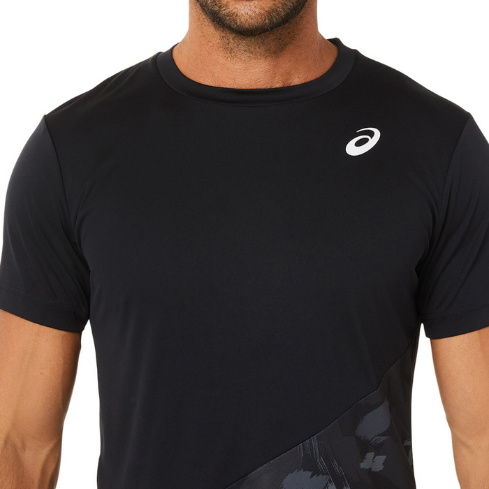 Asics 2022 Court Graphic SS Mens Tennis Top - Performance Black