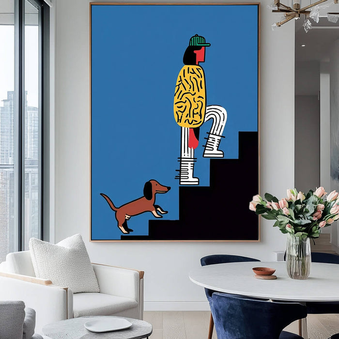 A Colorful Climb I playful urban pop artwork with bold black outlines
