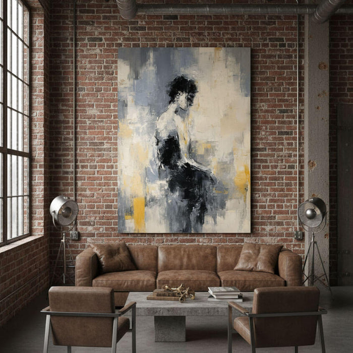 A Pause in Thought large modern figure wall art for calm interiors
