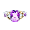 Amethyst Citrine Swiss Blue Topaz Ring Sterling Silver Size 8