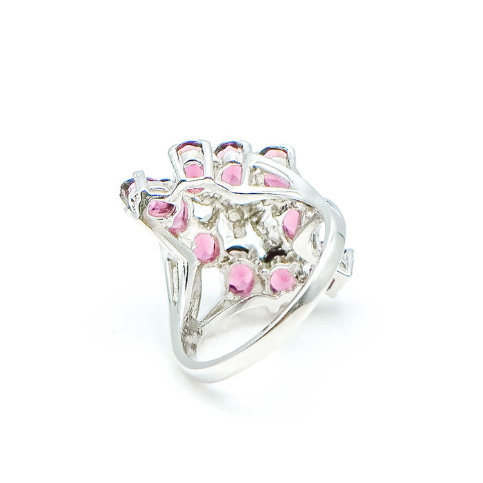 Amethyst Ring Size 8.75 in Rhodium Plating