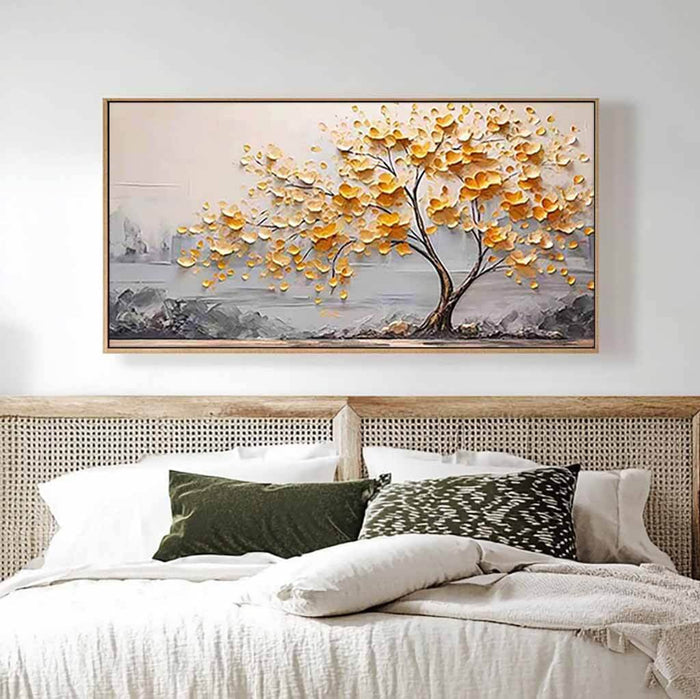 Large Textured Landscape Wall Art Painting - An Autumn Song - Hues Art Lab