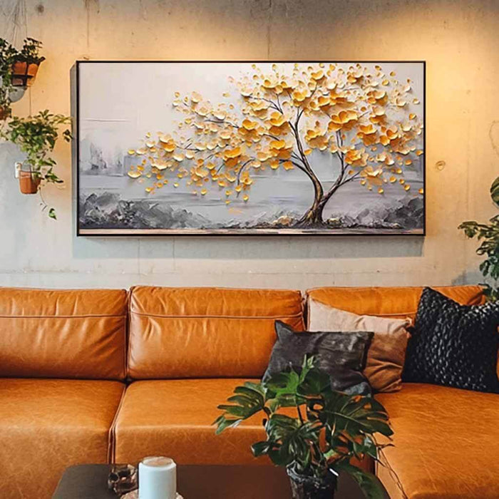 Large Textured Landscape Wall Art Painting - An Autumn Song - Hues Art Lab