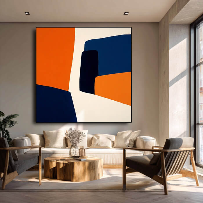 Architecture of Color framed canvas print styled in a modern interior
