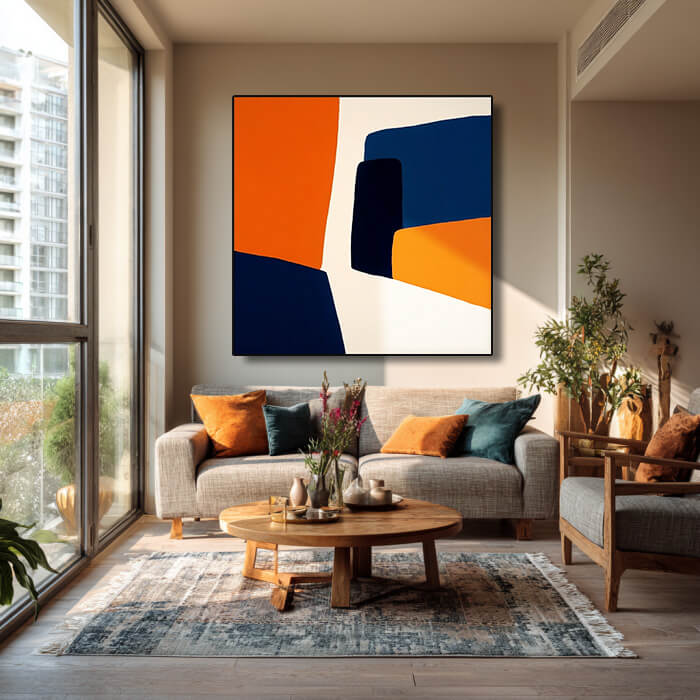 Architecture of Color minimalist painting with architectural color composition