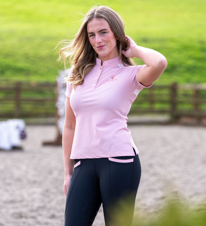 Astrid Pink Tech Polo Shirt