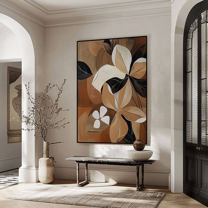 Botanical Textured Wall Art Painting - Autumn Leaves I - Hues Art Lab
