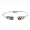 Bali Design 7-Inch Mystic Quartz Sterling Silver Cuff Bracelet