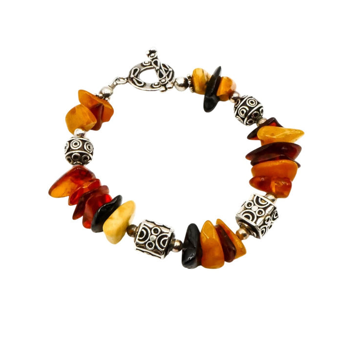 Baltic Amber Sterling Silver Toggle Bracelet Pendant Necklace Dangle Earrings Set