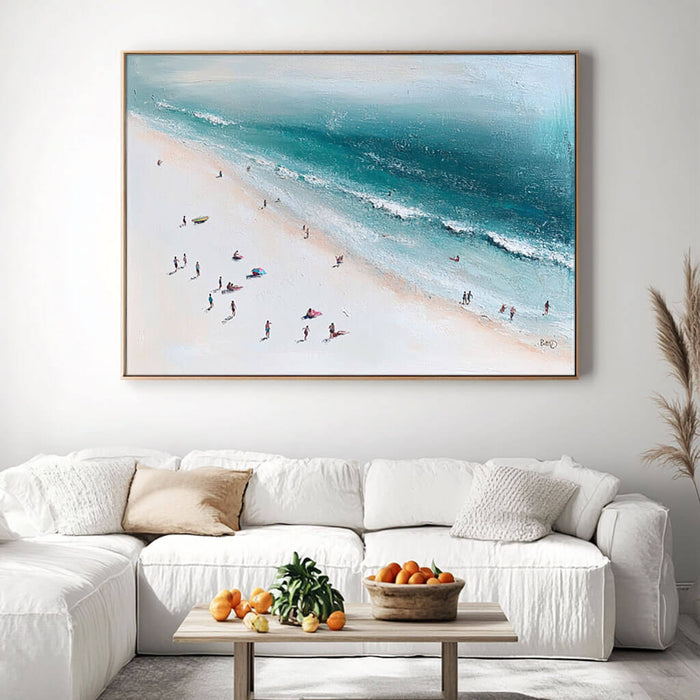 Seascape Abstract Wall Art Painting - Beach Trip - Hues Art Lab
