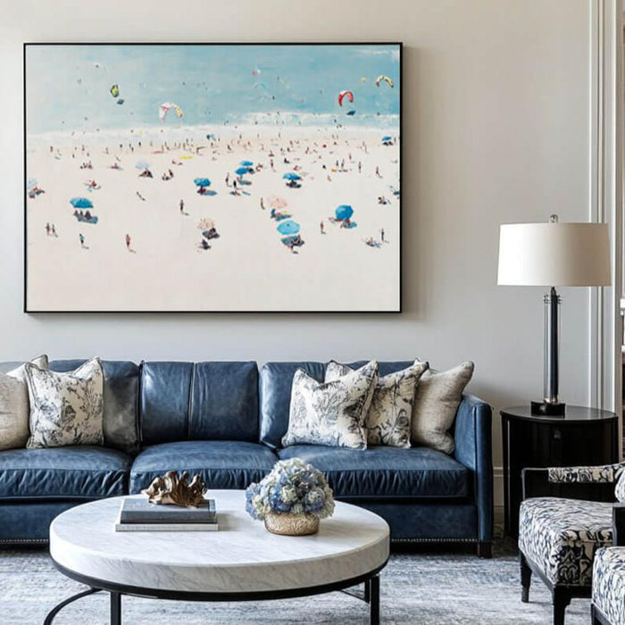 Large Seascape Canvas Art - Beach Week I - Hues Art Lab