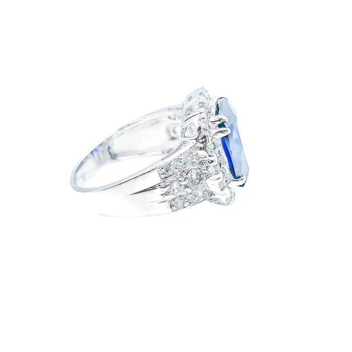 Bella Luce® Blue and White CZ Sterling Silver Ring Size 8