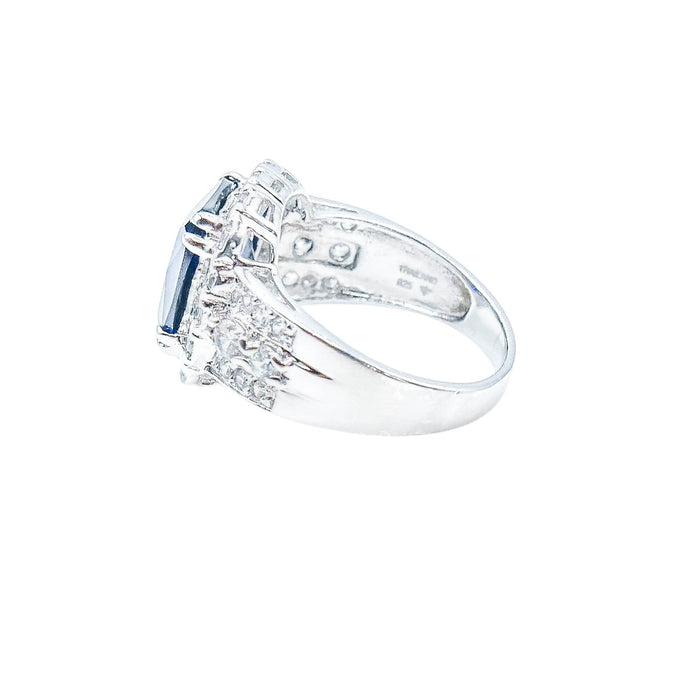 Bella Luce® Blue and White CZ Sterling Silver Ring Size 8