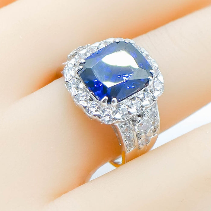 Bella Luce® Blue and White CZ Sterling Silver Ring Size 8