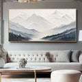Textured Mountain Landscape Painting - Hand-Painted Neutral Canvas Wall Art - Beneath Still Peaks - Hues Art Lab