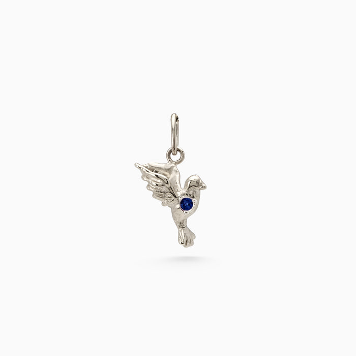 Birthstone Bluebird Pendant | Silver