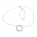 Black And White Diamond Circle Sterling Silver Necklace