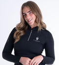 Women's Blackfort Equestrian black long sleeve base layer cool mesh silver zip