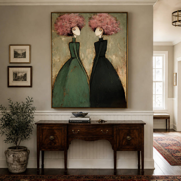 Close-up texture of Bloom Beyond Words I floral figure canvas painting