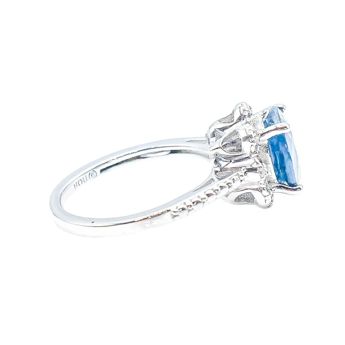 Blue Sapphire Sterling Silver Solitaire September Birthstone Ring Size 5