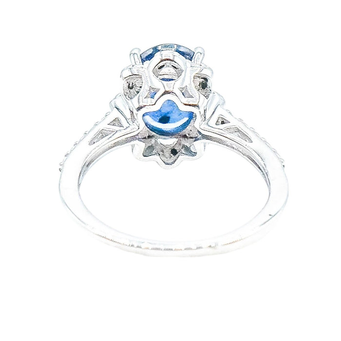 Blue Sapphire Sterling Silver Solitaire September Birthstone Ring Size 5