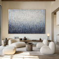 Modern Abstract Canvas Painting with Thick Texture and Gradient Layers - Blue Stagger - Hues Art Lab