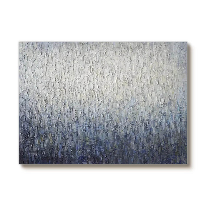 Modern Abstract Canvas Painting with Thick Texture and Gradient Layers - Blue Stagger - Hues Art Lab