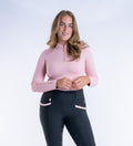 Women's Blackfort Equestrian Blush Pink Long Sleeved Cool Mesh Base Layer Rose Gold Zip