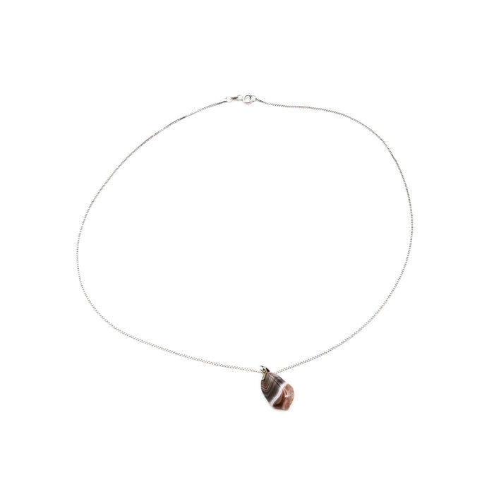 Botswana Agate Sterling Silver Pendant Necklace