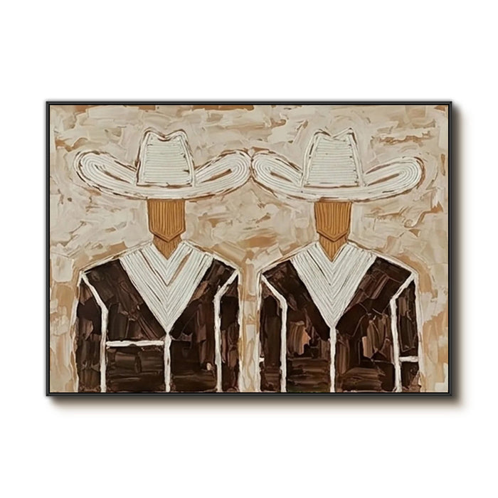 textured Western cowboy wall art on a clean white background