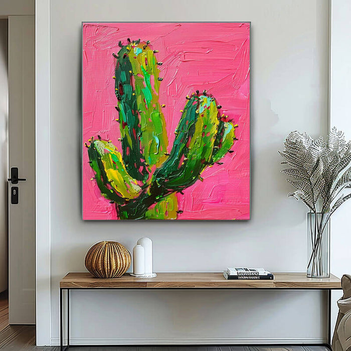 Original Textured Abstract Wall Art - Cactus - Hues Art Lab