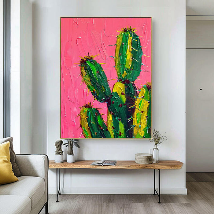 Original Textured Abstract Wall Art - Cactus I - Hues Art Lab