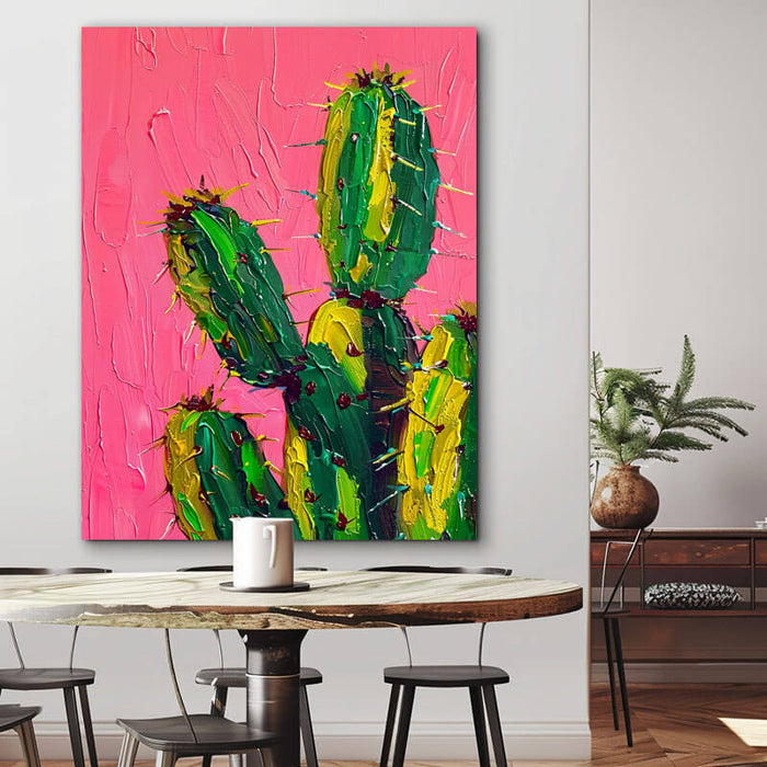 Original Textured Abstract Wall Art - Cactus I - Hues Art Lab