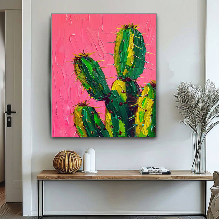Original Textured Abstract Wall Art - Cactus I - Hues Art Lab