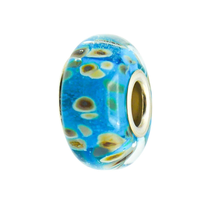 Chamilia Aqua Reef Blue Murano Glass Charm Sterling Silver Bracelet Bead