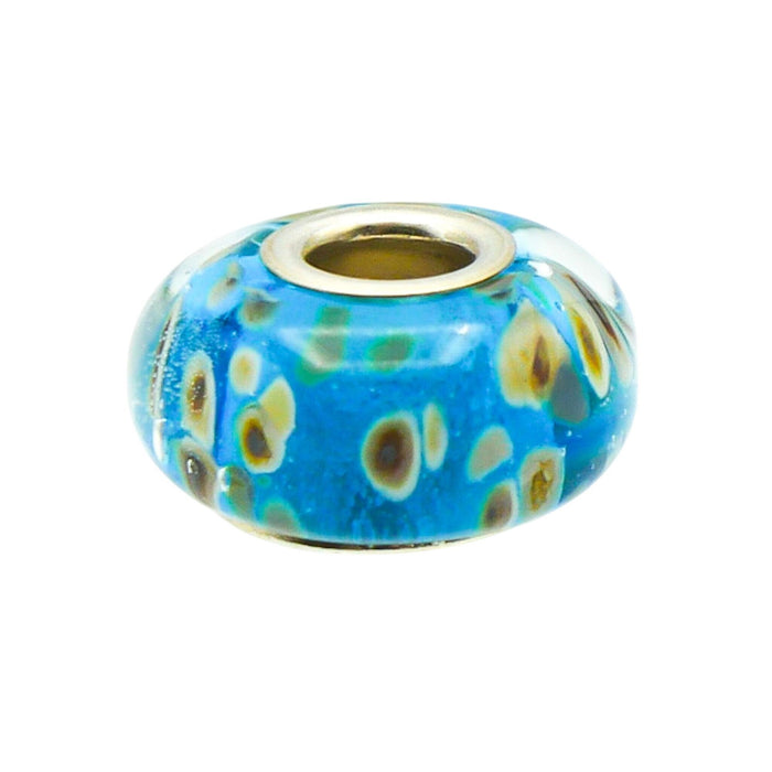 Chamilia Aqua Reef Blue Murano Glass Charm Sterling Silver Bracelet Bead