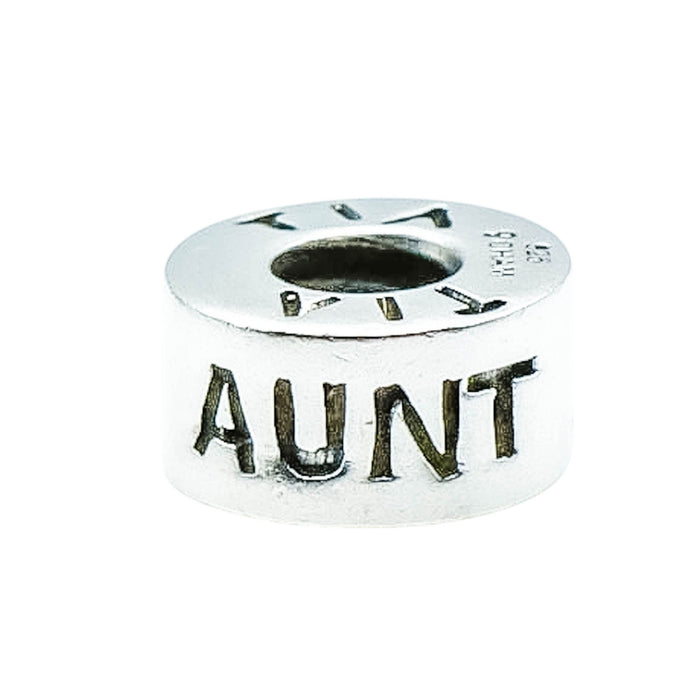 Chamilia Aunt Tia Tante Sterling Silver Family Charm Bead Retired