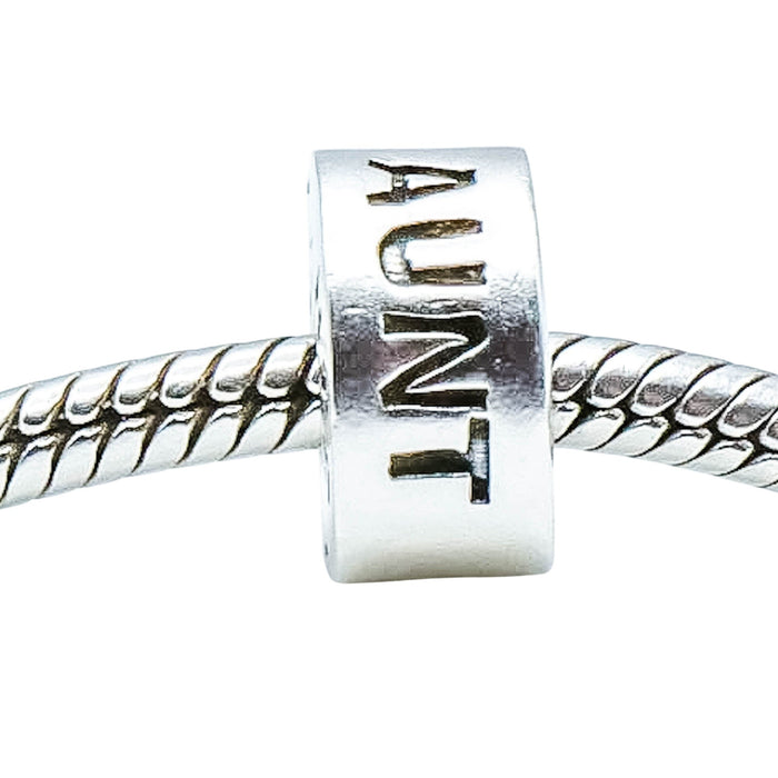Chamilia Aunt Tia Tante Sterling Silver Family Charm Bead Retired