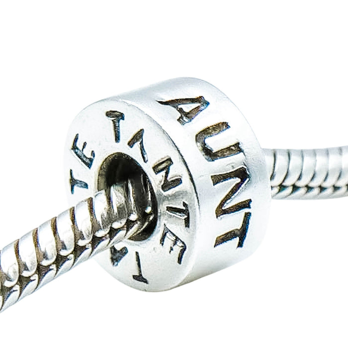 Chamilia Aunt Tia Tante Sterling Silver Family Charm Bead Retired